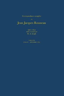 Book cover for Correspondence Complete De Rousseau 17