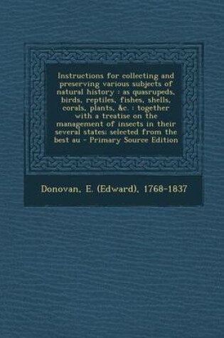 Cover of Instructions for Collecting and Preserving Various Subjects of Natural History