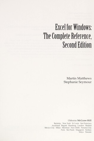 Cover of EXCEL for Windows