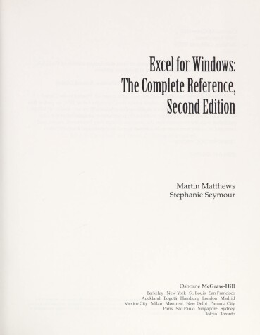 Book cover for EXCEL for Windows