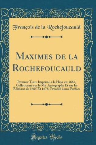 Cover of Maximes de la Rochefoucauld