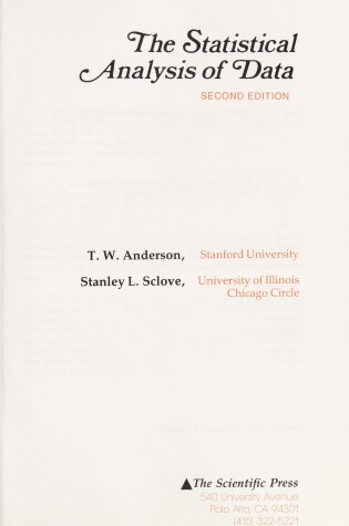 Cover of Statistical Analysis of Data
