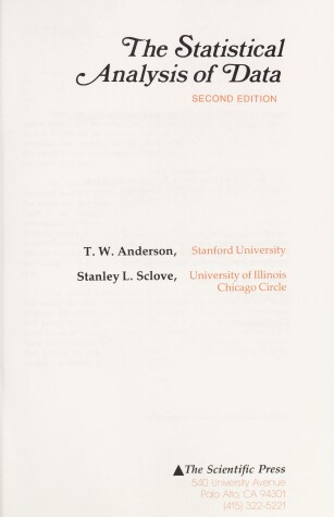 Book cover for Statistical Analysis of Data