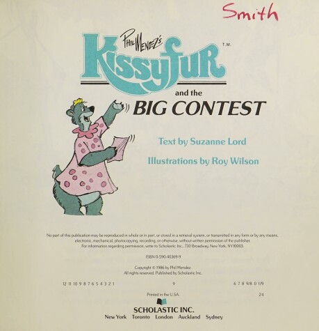 Book cover for Phil Mendez's Kissyfur and the Big Contest