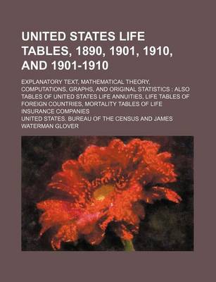 Book cover for United States Life Tables, 1890, 1901, 1910, and 1901-1910; Explanatory Text, Mathematical Theory, Computations, Graphs, and Original Statistics