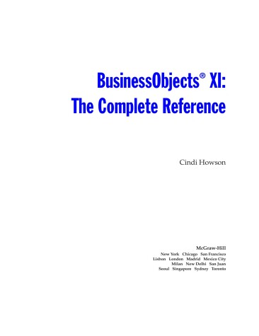 Book cover for Business Objects XI