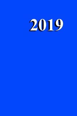 Cover of 2019 Weekly Planner Blue Simple Plain Blue 134 Pages