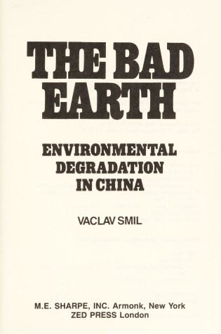 Cover of Bad Earth