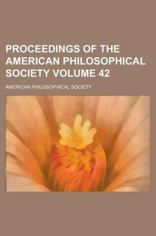 Cover of Proceedings of the American Philosophical Society (Volume 09)