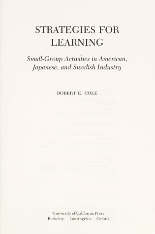 Cover of Strategies for Learning