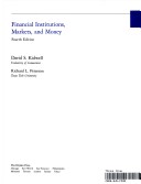Book cover for Kidwell Financl Institutns:Markets/Money 4e