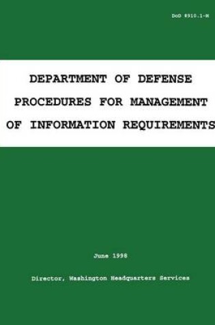 Cover of Department of Defense Procedures for Management of Information Requirements (DoD 8910.1-M)