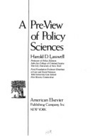 Cover of Preview of Policy Sciences