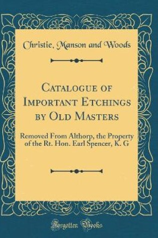 Cover of Catalogue of Important Etchings by Old Masters