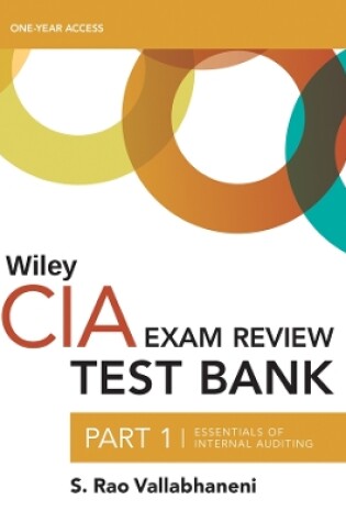 Cover of Wiley CIA 2023 Test Bank Part 1: Essentials of Internal Auditing (1-year access)