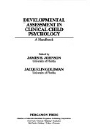 Cover of Developmental Assessment in Clinical Child Psychology