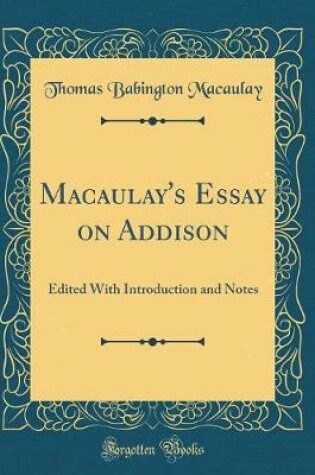 Cover of Macaulay's Essay on Addison