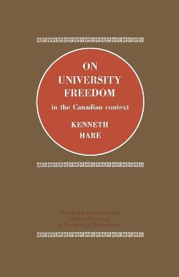 Book cover for On University Freedom in the Canadian Context