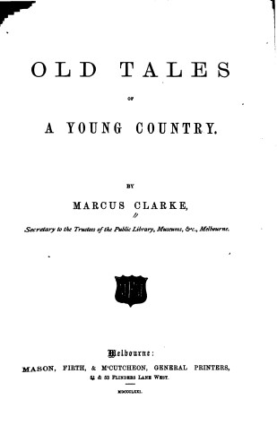 Book cover for Old Tales of a Young Country