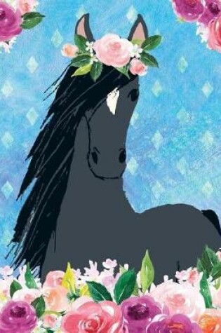 Cover of My Big Fat Journal Notebook For Horse Lovers Black Beauty In Flowers