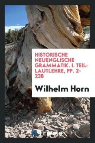 Cover of Historische Neuenglische Grammatik. I. Teil