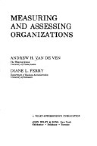 Cover of Measuring and Assessing Organizations