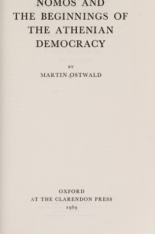 Cover of Nomos and the Beginnings of the Athenian Democracy