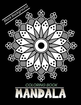 Book cover for Mandala coloring book Black Background