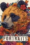 Book cover for Line Art Animal Portraits Coloring Book for Adults