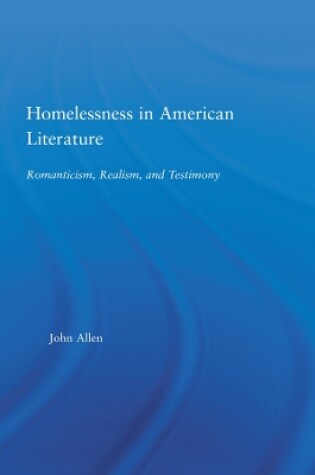 Cover of Homelessness in American Literature