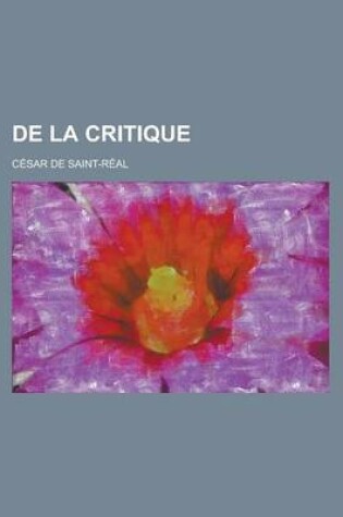 Cover of de La Critique