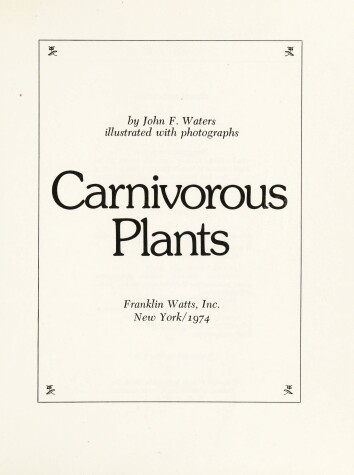 Cover of Carnivorous Plants