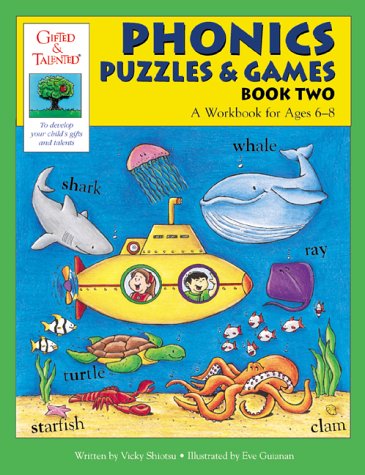 Book cover for Phonics Puzzles & Games, Book Two