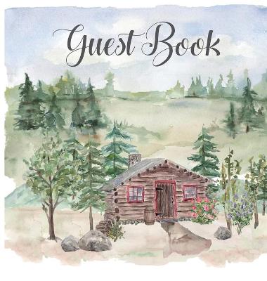 Book cover for Cabin house guest book (hardback), comments book, guest book to sign, vacation home, holiday home, visitors comment book
