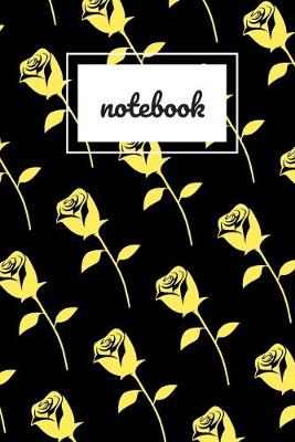 Book cover for Yellow rose print notebook
