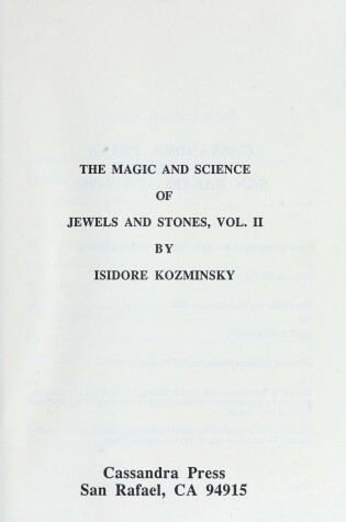 Cover of Magic and Science of Jewels