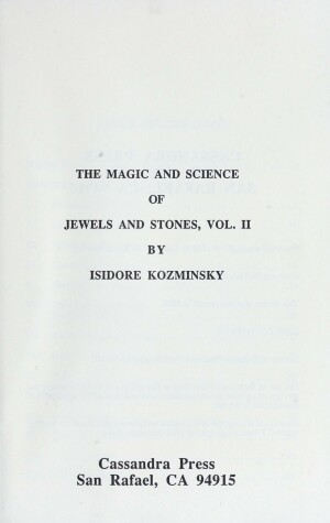 Book cover for Magic and Science of Jewels