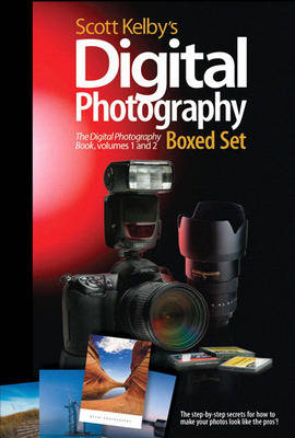 Book cover for Scott Kelby's Digital Photography Boxed Set, Volumes 1 and 2, International Edition (Includes The Digital Photography Book Volume 1, The Digital Photography Book Volume 2, and Four Postcard Images)