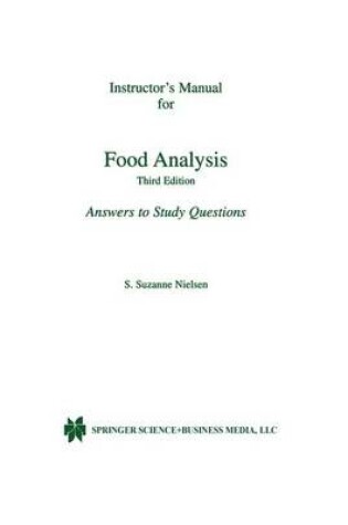 Cover of Instructor's Manual for Food Analysis