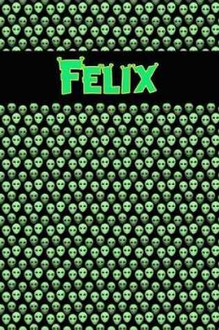 Cover of 120 Page Handwriting Practice Book with Green Alien Cover Felix