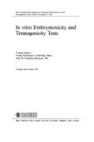 Cover of In vitro Embryotoxicity and Teratogenicity Tests