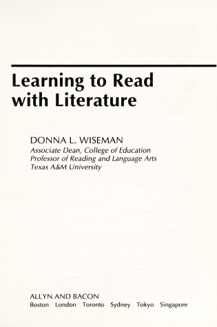 Cover of Learning to Read with Literature