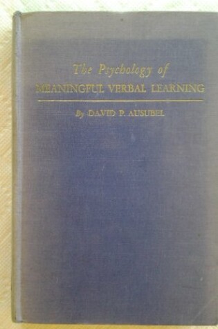 Cover of Psychology of Meaningful Verbal Learning
