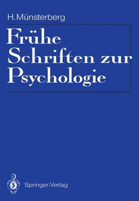 Cover of Frühe Schriften zur Psychologie