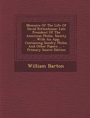 Book cover for Memoirs of the Life of David Rittenhouse