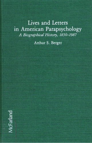 Book cover for Lives and Letters in American Parapsychology