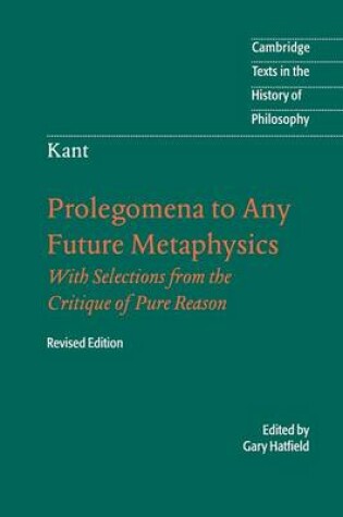 Cover of Immanuel Kant: Prolegomena to Any Future Metaphysics