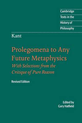 Book cover for Immanuel Kant: Prolegomena to Any Future Metaphysics