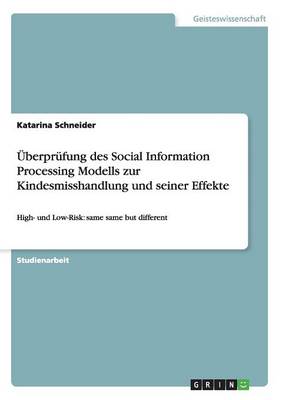 Book cover for Uberprufung Des Social Information Processing Modells Zur Kindesmisshandlung Und Seiner Effekte