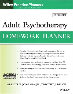 Cover of Adult Psychotherapy Homework Planner